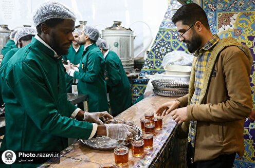 Nigerian seminarians serve at Imam Reza Shrine teahouse