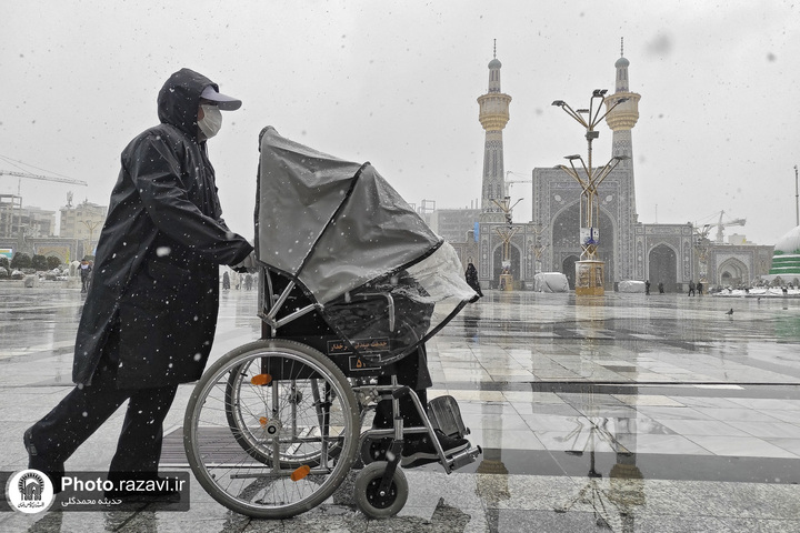 عکس با کیفیت: خدمت ویلچر در حرم مطهر رضوی