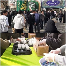 خدمت‌رسانی موکب پذیرایی از زائران حرم علی بن موسی الرضا (ع) در نیمه‌شعبان