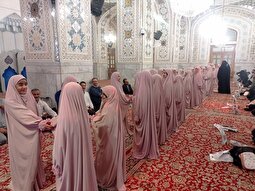 جشن تکلیف دختران مدرسه مرآت فاطمی در حرم مطهر رضوی برگزار شد