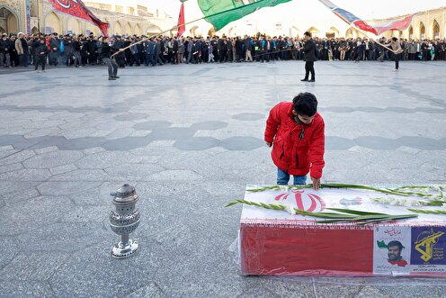 تشییع پیکر شهید مدافع امنیت در حرم مطهر رضوی