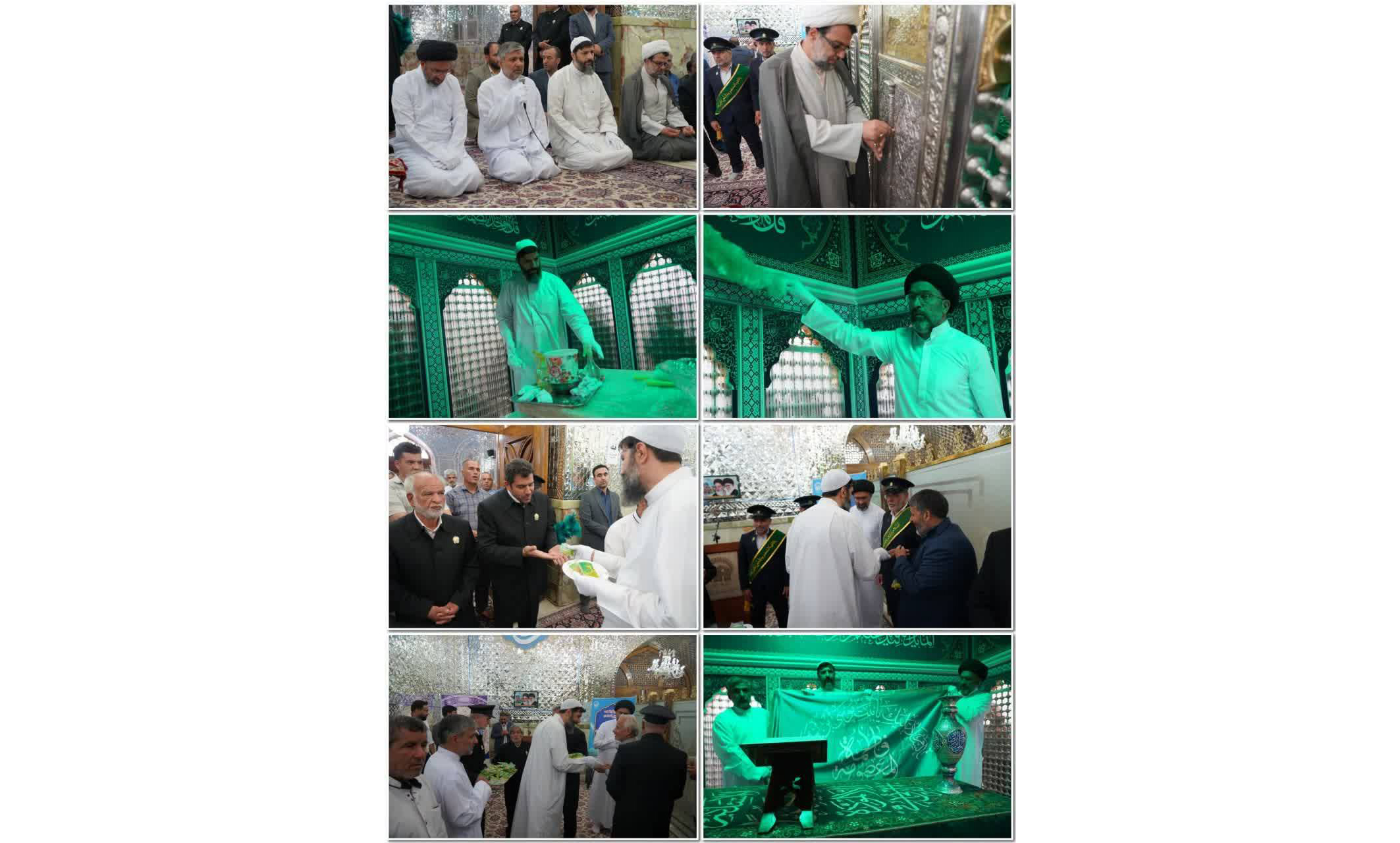 غبارروبی ضریح مطهر حضرت حسین بن موسی الکاظم(ع)