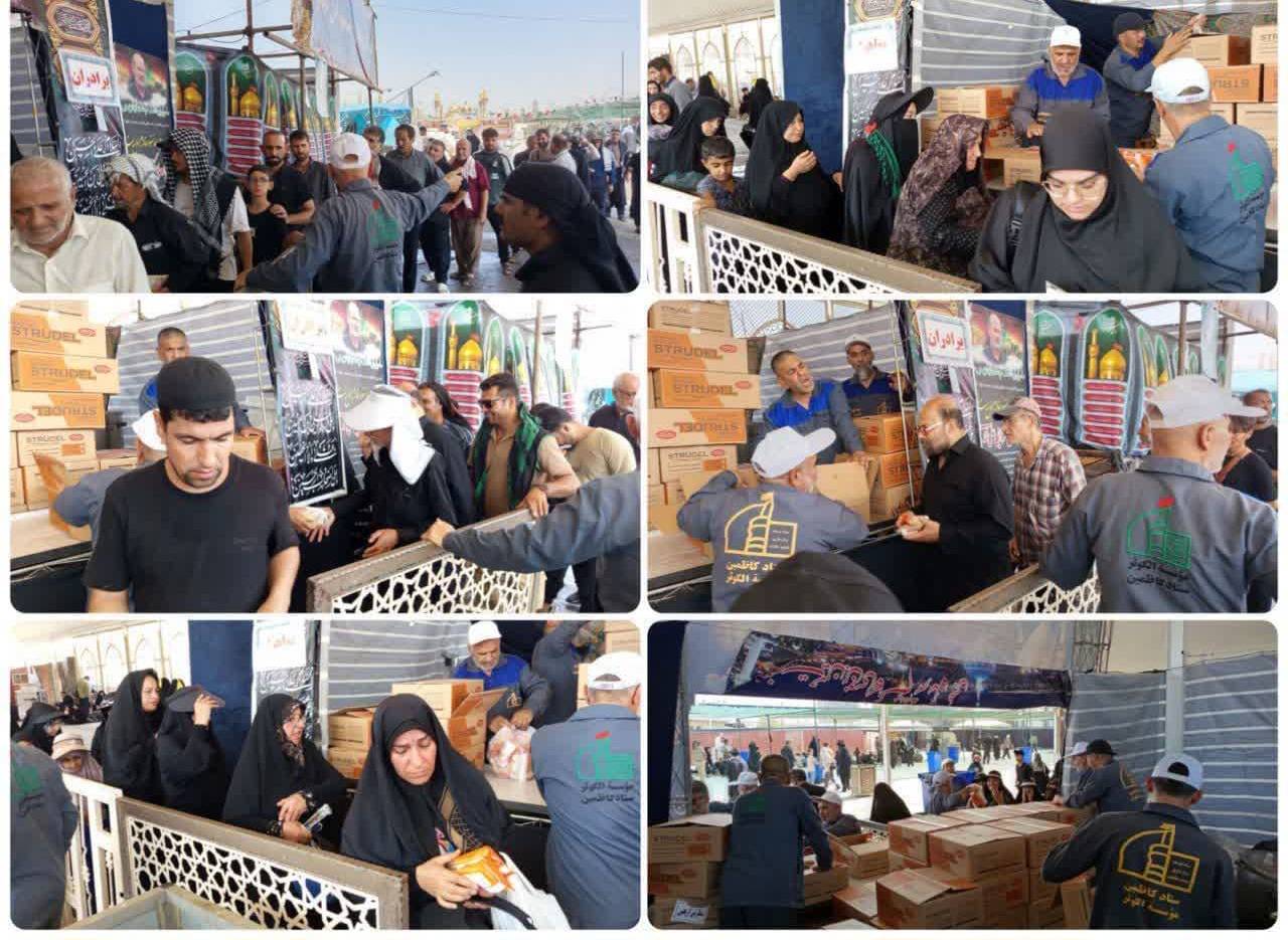 بهره مندی 2 هزار زائر اربعین از اقلام اهدایی موکب میقات الرضا(ع) در کاظمین