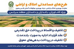 اجرای بسته‌های مساعدتی ویژه املاک و اراضی موقوفه در شهرستان سرخس