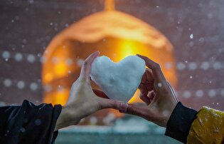 بارش برف پاییزی در حرم مطهر رضوی-۲