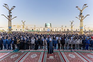 اقامه نماز باران در حرم مطهر رضوی