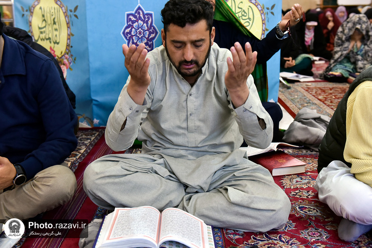 احیا شب نیمه شعبان زائران اردو زبان در حرم مطهر رضوی