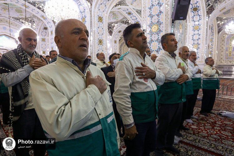 مراسم هيئت انصارالحسین(ع) شهر نکاء در حرم مطهر رضوی