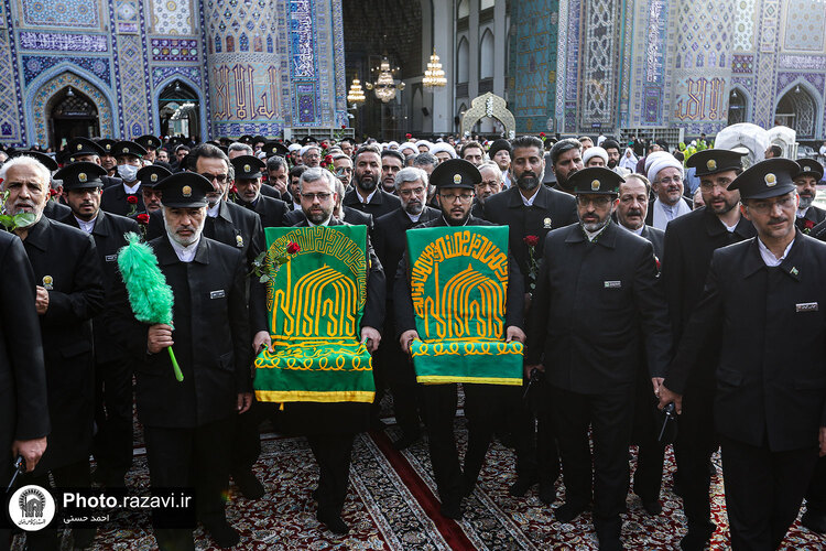 آئین اذن اعزام کاروان های زیر سایه خورشید در حرم مطهر رضوی