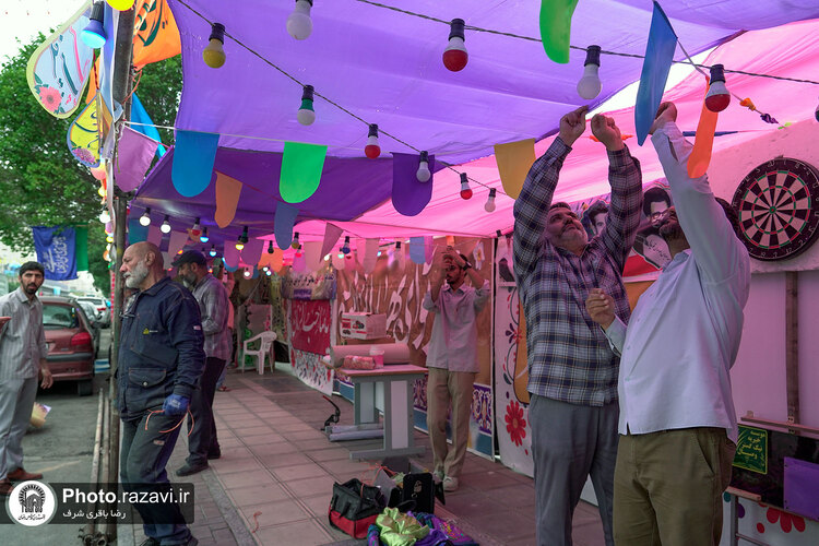 آماده‌سازی مواکب خیابان امام رضا علیه‌السلام