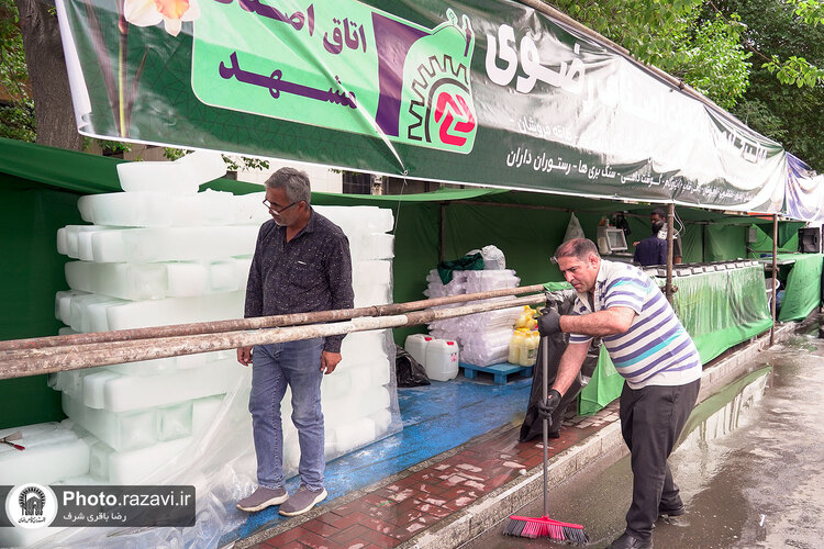 آماده‌سازی مواکب خیابان امام رضا علیه‌السلام