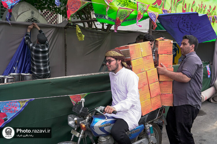 آماده‌سازی مواکب خیابان امام رضا علیه‌السلام