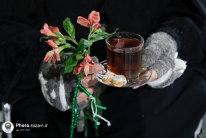 مواکب پذیرایی از زائران بارگاه منور رضوی در شب نیمه شعبان