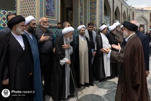 تشییع پیکر مرحوم سید جواد حجازی در حرم مطهر رضوی