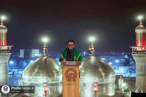 وداع با پیکر شهدای دفاع مقدس و مدافع امنیت در حرم مطهر رضوی