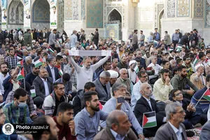 اجتماع همبستگی با جبهه مقاومت فلسطین در حرم مطهر رضوی