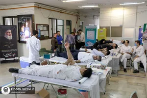 اهدای خون کارکنان شرکت صنایع دامپروری و لبنی رضوی