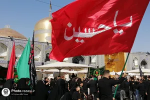 ارادت عزاداران حسینی در حرم رضوی