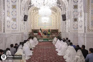 تشرف زوج&zwnj;های جوان دانشگاه امام حسین(علیه&zwnj;السلام) به حرم مطهر رضوی