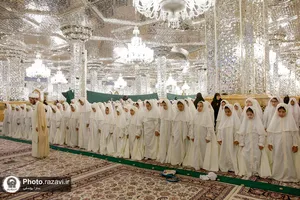 مراسم جشن تکلیف دخترانه در حرم مطهر رضوی
