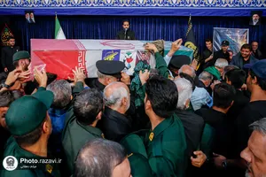 وداع با پیکر شهدای مدافع امنیت در حرم مطهر رضوی