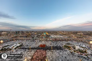 فرش&zwnj;آرایی حرم مطهر رضوی ویژه مراسم احیا