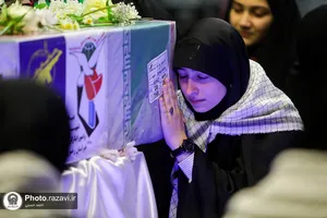 تشییع پیکر مطهر شهید گمنام در دبیرستان دخترانه امام رضا علیه&zwnj;السلام