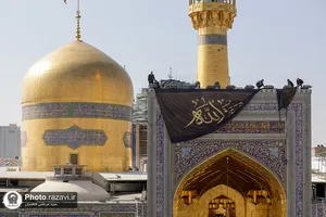 سیاه&zwnj;پوشی حرم مطهر رضوی در پی حمله تروریستی رژیم صهيونيستی به غزه