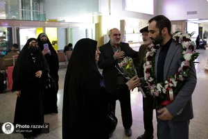 استقبال از هادی اسفیدانی، نفر اول مسابقات قرآن کشور در مشهد