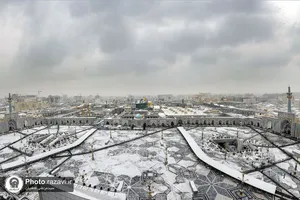 بارش برف در حرم مطهر رضوی -3