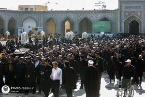 تشییع پیکر حجت الاسلام غلامرضا اسدی در حرم مطهر رضوی