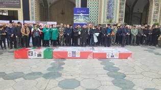 مراسم تشییع پیکر ۸ شهید اقتدار در مشهد برگزار شد