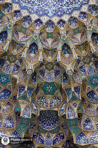 عکس با کیفیت : کاشی های ایوان صحن انقلاب حرم مطهر رضوی