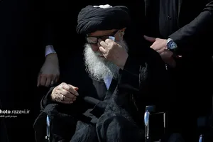تشییع پیکر همسر آیت الله مرتضوی در حرم مطهر رضوی
