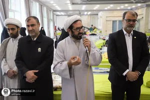 حضور خدام حرم مطهر رضوی در آسایشگاه جانبازان