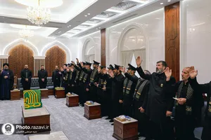 تشرف کاروان سفیران امام رئوف علیه&zwnj;السلام به حرم امامین عسکریین علیهماالسلام 