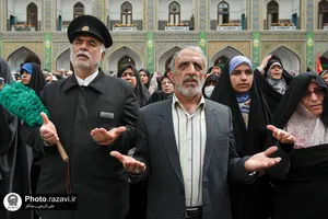 تشرف کاروان پیاده قافله عشق و انتظار استان البرز به حرم مطهر رضوی