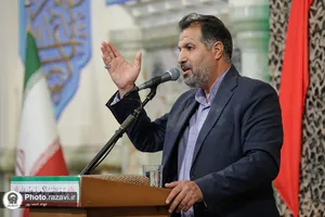 وداع با پیکر فرمانده قرارگاه عملیاتی سجاد سراوان در حرم مطهر رضوی
