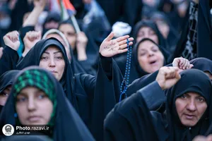 اجتماع مردمی محکومیت شهادت اسماعیل هنیه در حرم مطهر رضوی