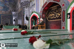 وداع زائران حرم رضوی با 5 شهید مدافع حرم در شام شهادت حضرت موسی بن جعفر علیه السلام