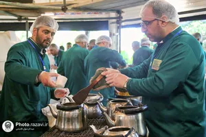 حضور گروه جهادی شهید مصطفی انجم افروز شهر خورموج در چایخانه حضرت