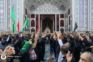 اجتماع بزرگ عزاداران نبوی در صحن پیامبر اعظم(ص) حرم مطهر رضوی