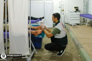 موکب کفشداران حرم مطهر رضوی در شهر ملک آباد