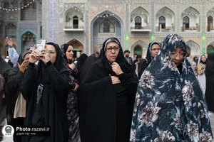 بارش باران بهاری در حرم مطهر رضوی