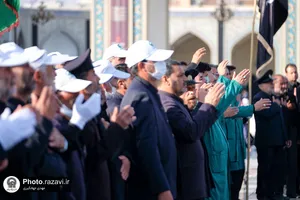 عزاداری خدام در روز شهادت امام رضا علیه السلام