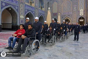 تشرف کاروان 1300 نفری زائران معلول سراسر کشور به حرم مطهر رضوی
