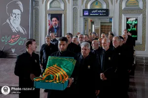 بدرقه کاروان خدام حرم مطهر رضوی در ایستگاه راه آهن شهید رئیسی مشهد
