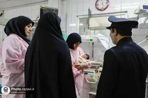 حضور خدام حرم مطهر رضوی در بیمارستان 22 بهمن