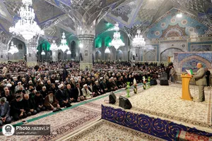 مراسم سالروز پیروزی انقلاب اسلامی در حرم مطهر رضوی