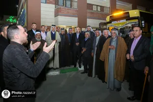 مراسم استقبال از موکب&zwnj;داران عراقی توسط خدام حرم مطهر رضوی